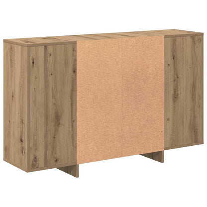 Dressoir artisanaal eikenkleurig 120 x 30 x 75 cm Bewerkt hout