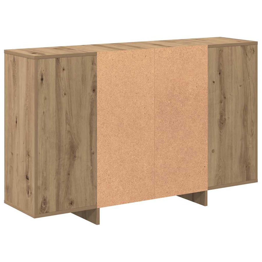 Dressoir artisanaal eikenkleurig 120 x 30 x 75 cm Bewerkt hout