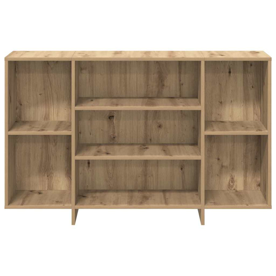 Dressoir artisanaal eikenkleurig 120 x 30 x 75 cm Bewerkt hout