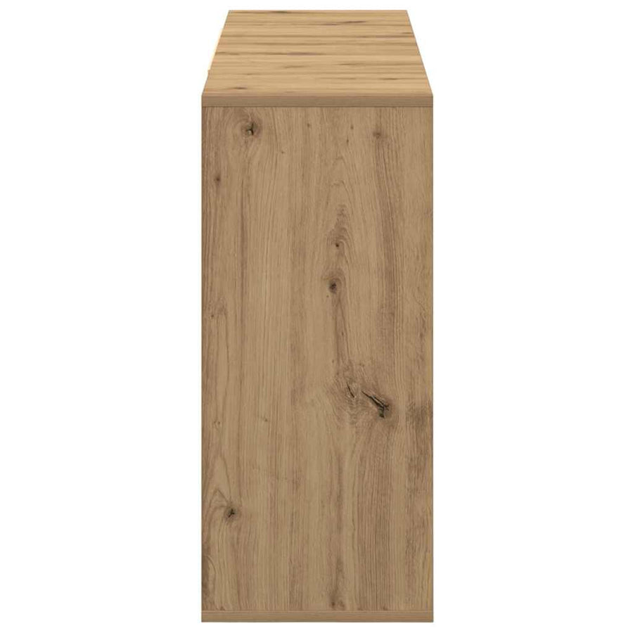 Dressoir artisanaal eikenkleurig 120 x 30 x 75 cm Bewerkt hout