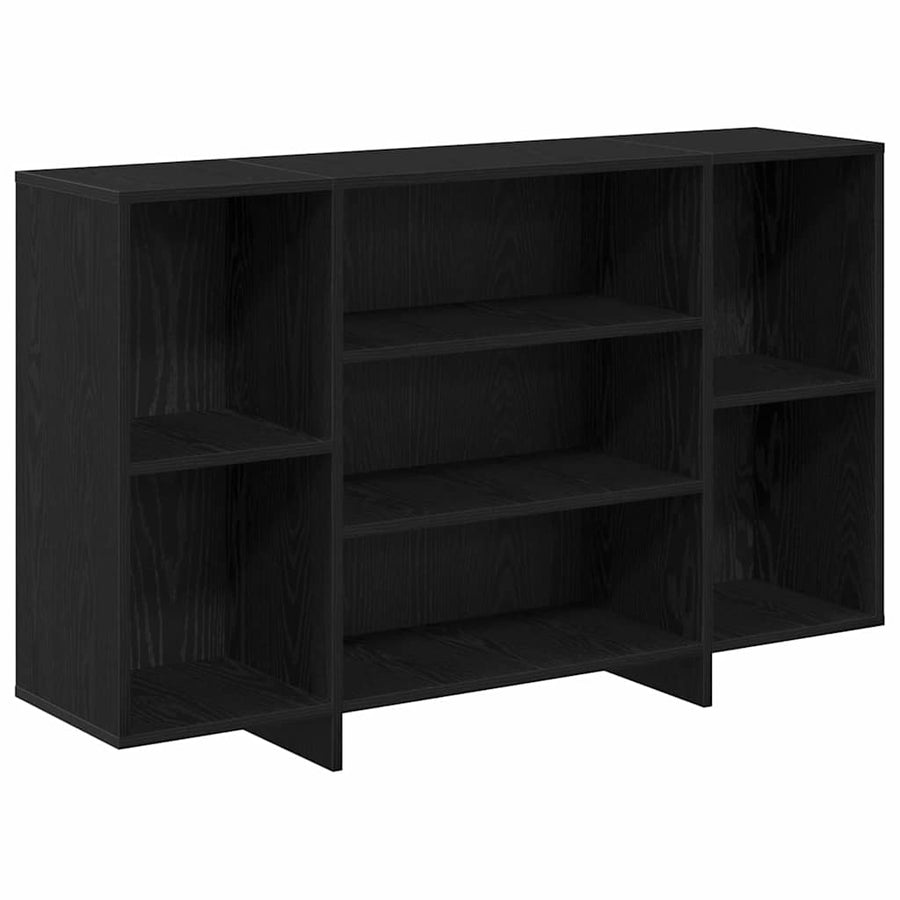 Dressoir met plank Zwart eiken 120 x 30 x 75 cm Bewerkt hout