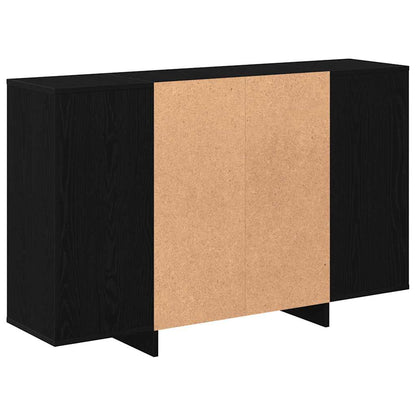 Dressoir met plank Zwart eiken 120 x 30 x 75 cm Bewerkt hout