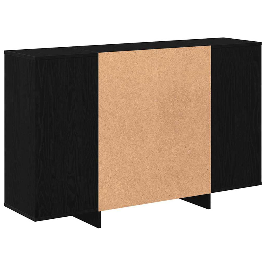 Dressoir met plank Zwart eiken 120 x 30 x 75 cm Bewerkt hout