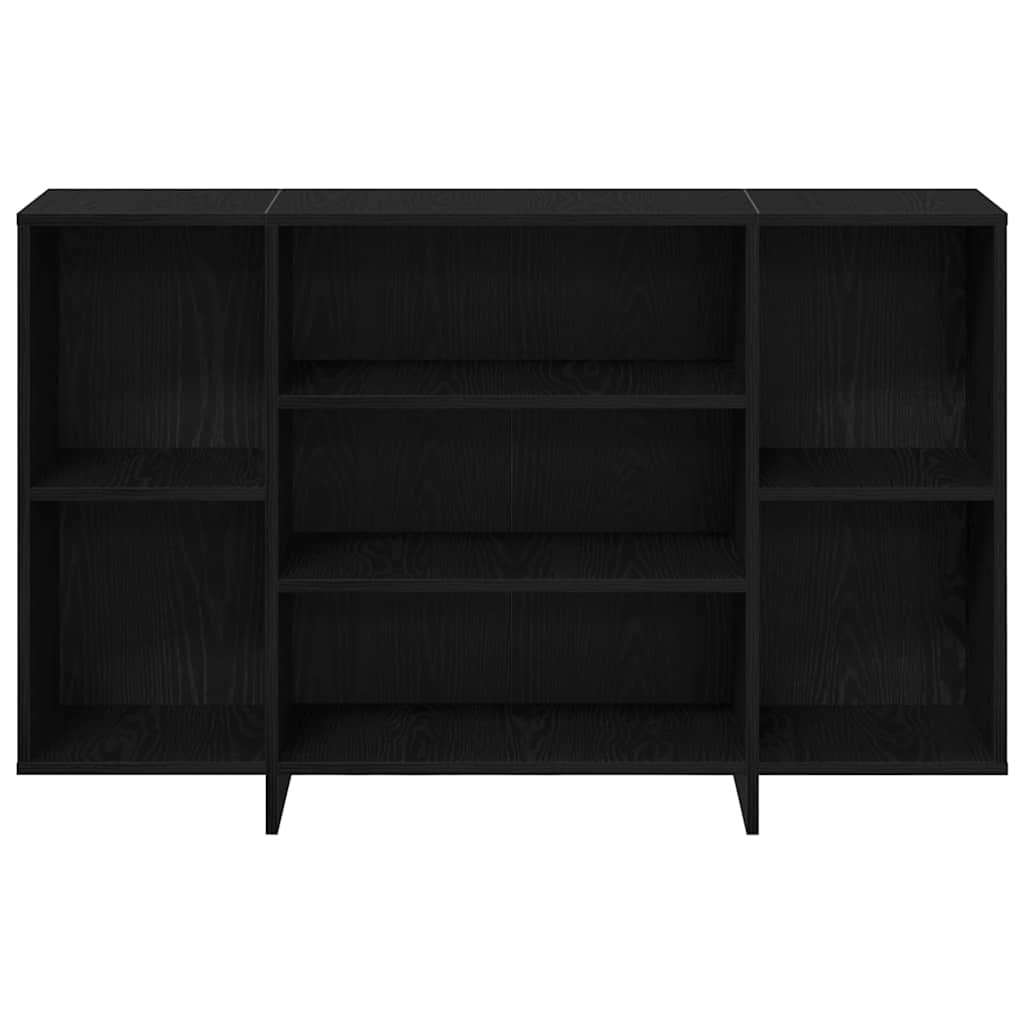 Dressoir met plank Zwart eiken 120 x 30 x 75 cm Bewerkt hout