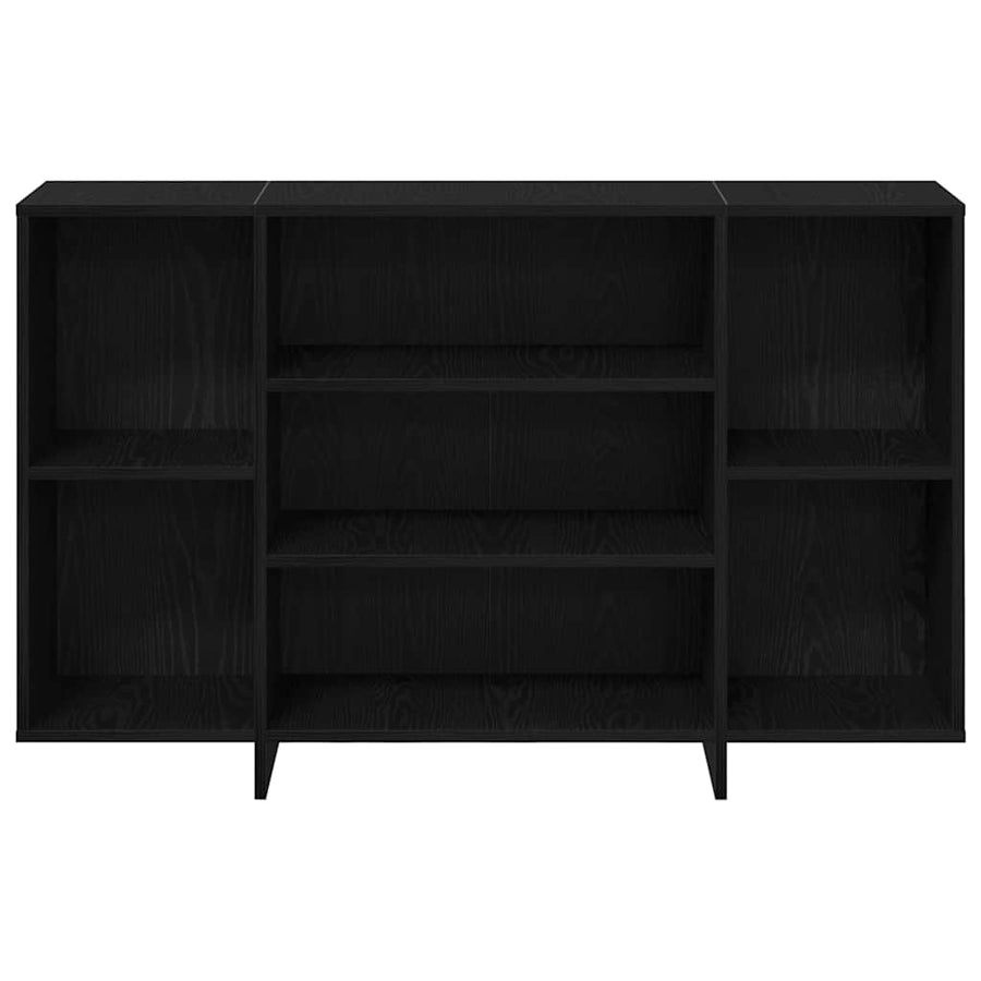 Dressoir met plank Zwart eiken 120 x 30 x 75 cm Bewerkt hout