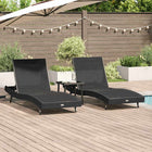 Sun Lounger 3 pcs Black 197 x 70 x 82 cm poly rattan