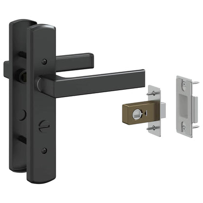 Binnen Deur Zwart 76 x 201.5 cm Verstevigd glas, Aluminium