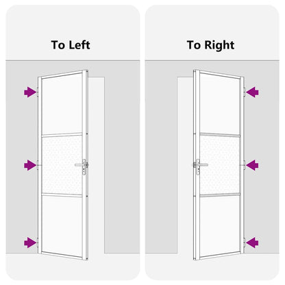 Binnen Deur Zwart 83 x 201.5 cm Verstevigd glas, Aluminium