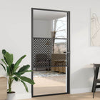 Glass door Fretwork Black 76 x 3.5 x 201.5 cm Aluminium