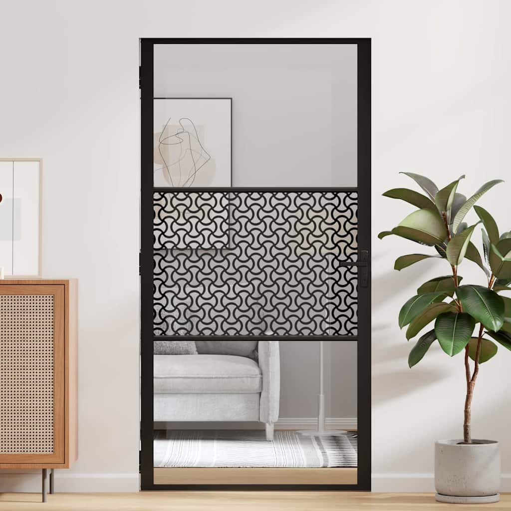 Binnen Deur Zwart 102.5 x 201.5 cm Verstevigd glas, Aluminium