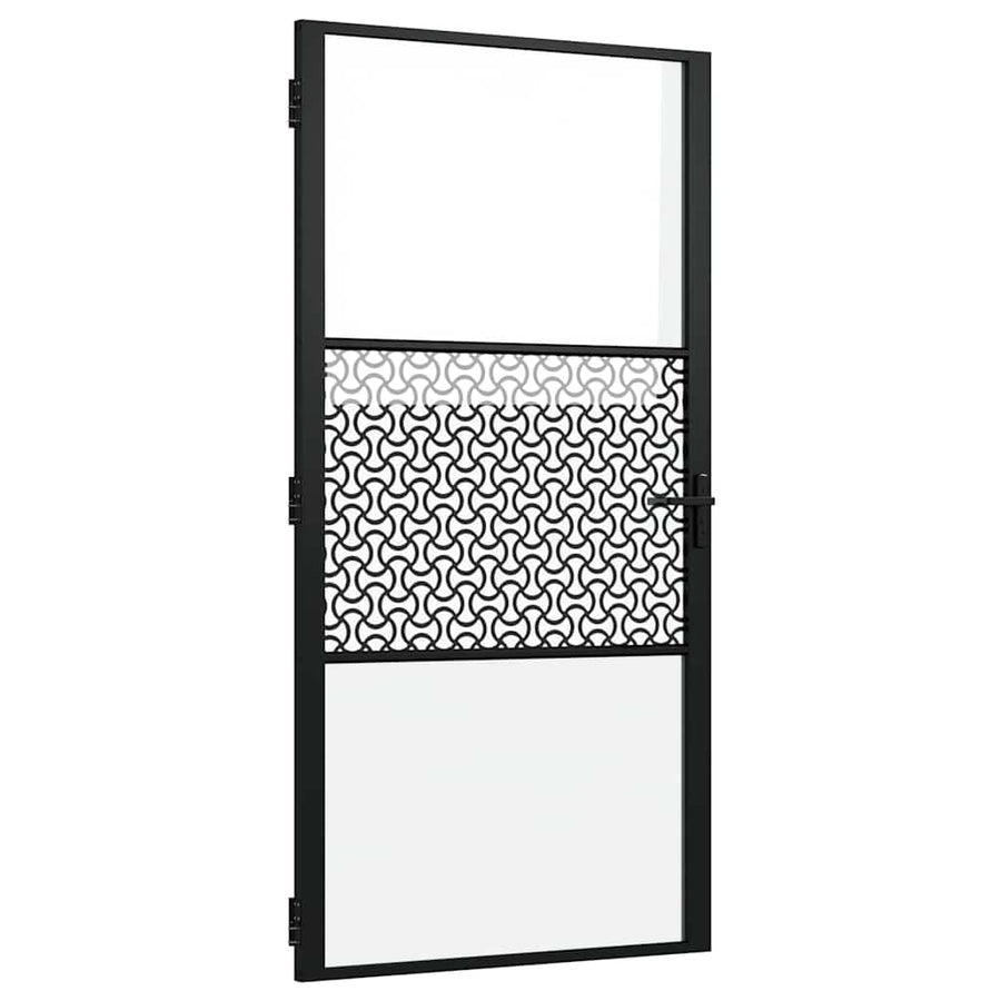Binnen Deur Zwart 102.5 x 201.5 cm Verstevigd glas, Aluminium