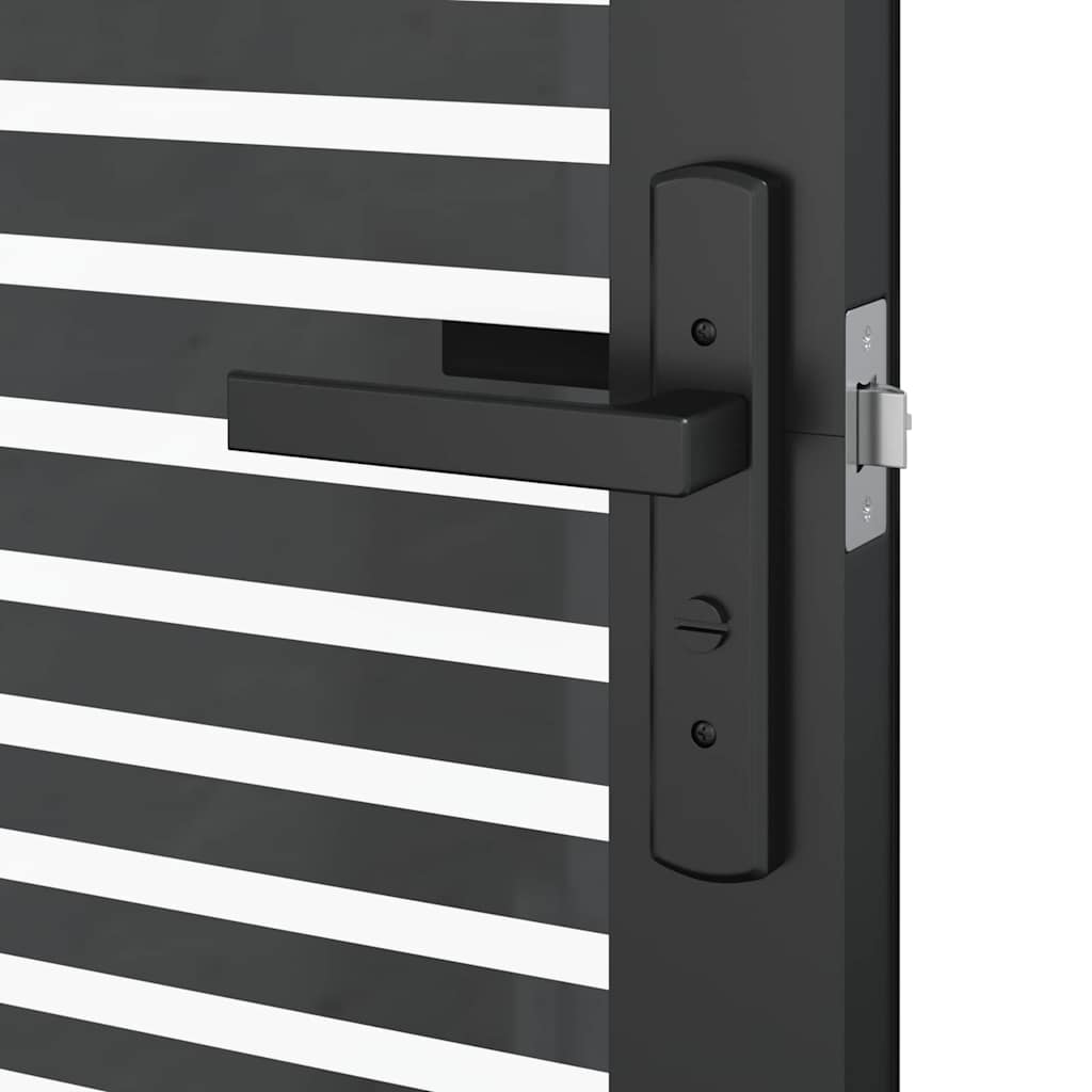 Binnen Deur Zwart 76 x 201.5 cm Verstevigd glas, Aluminium