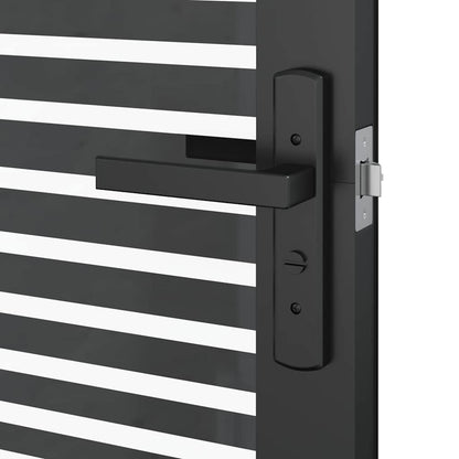 Binnen Deur Zwart 76 x 201.5 cm Verstevigd glas, Aluminium