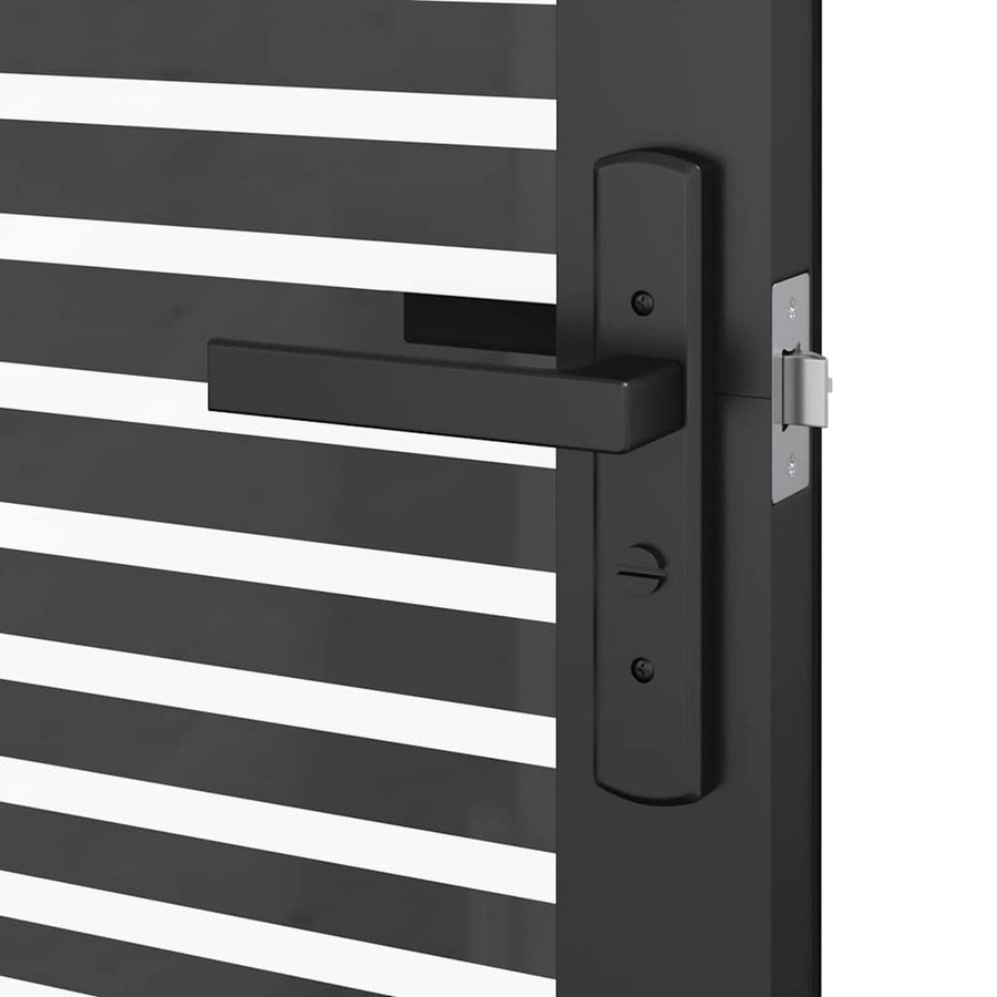 Binnen Deur Zwart 76 x 201.5 cm Verstevigd glas, Aluminium