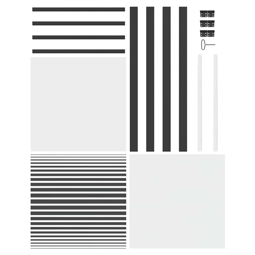 Binnen Deur Zwart 76 x 201.5 cm Verstevigd glas, Aluminium