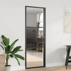 Glass Door Striped Black 76 x 3.5 x 201.5 cm Aluminum