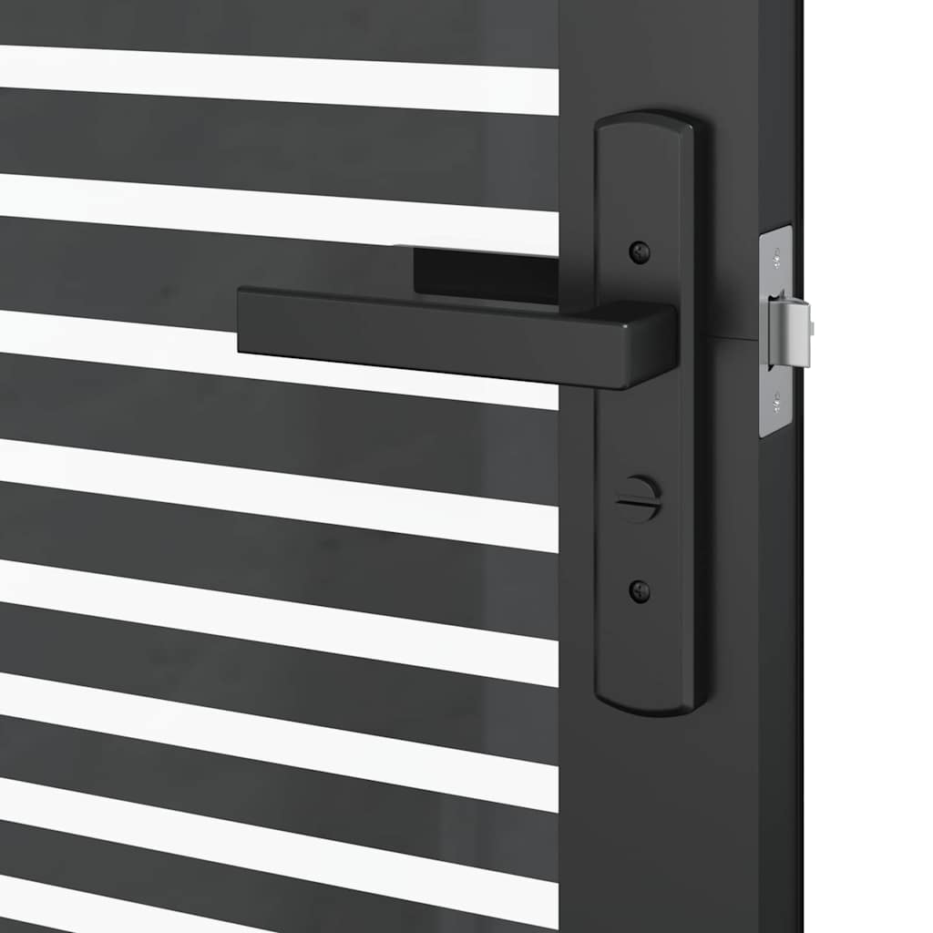 Binnen Deur Zwart 83 x 201.5 cm Verstevigd glas, Aluminium