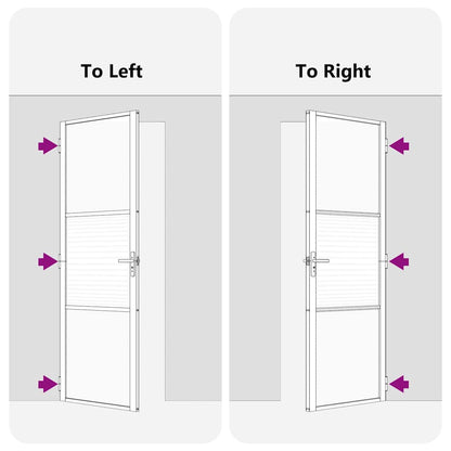 Binnen Deur Zwart 83 x 201.5 cm Verstevigd glas, Aluminium