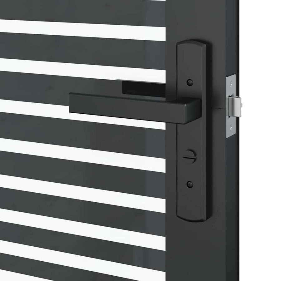 Binnen Deur Zwart 93 x 201.5 cm Verstevigd glas, Aluminium