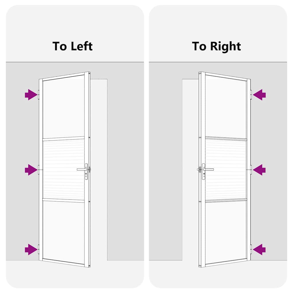 Binnen Deur Zwart 93 x 201.5 cm Verstevigd glas, Aluminium