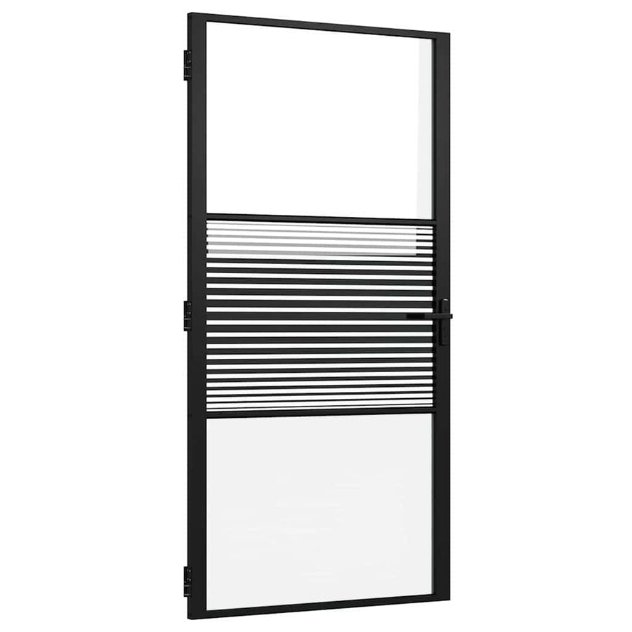 Binnen Deur Zwart 102.5 x 201.5 cm Verstevigd glas, Aluminium