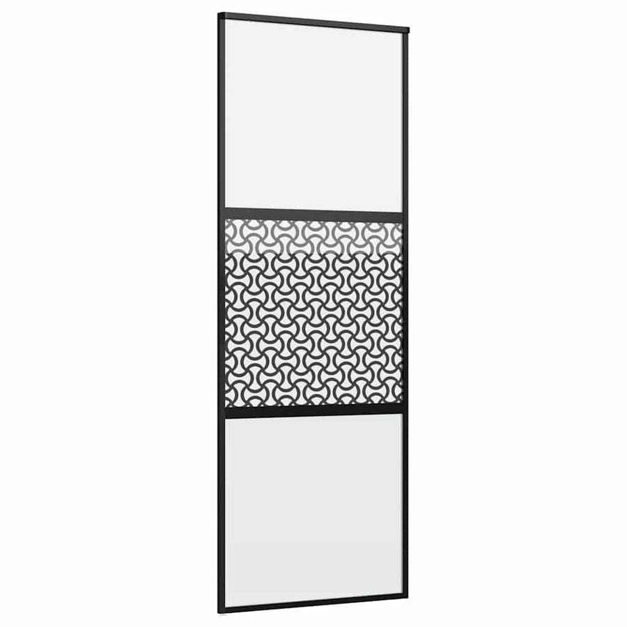 Schuifdeur Zwart 76 x 205 cm Verstevigd glas, Aluminium