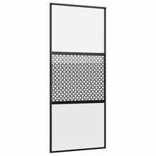Schuifdeur Zwart 90 x 205 cm Verstevigd glas, Aluminium