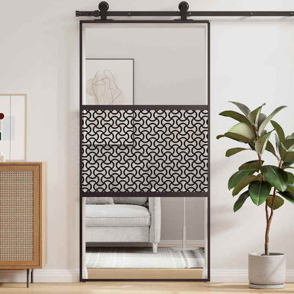 Schuifdeur Zwart 102.5 x 205 cm Verstevigd glas, Aluminium