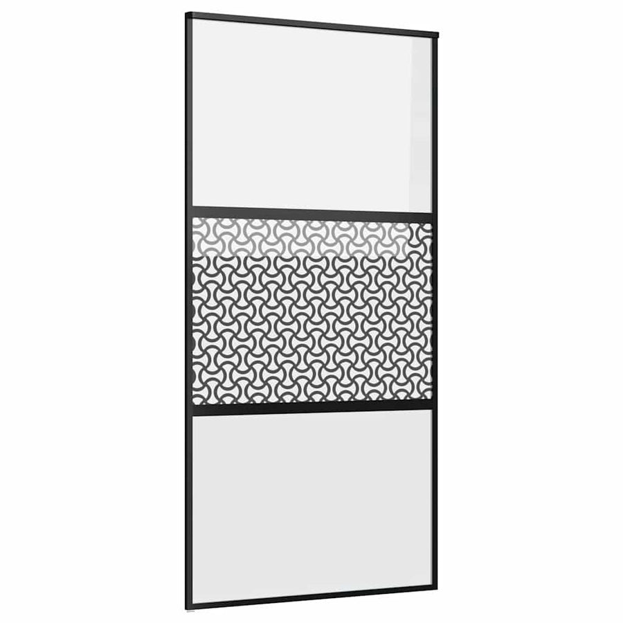 Schuifdeur Zwart 102.5 x 205 cm Verstevigd glas, Aluminium