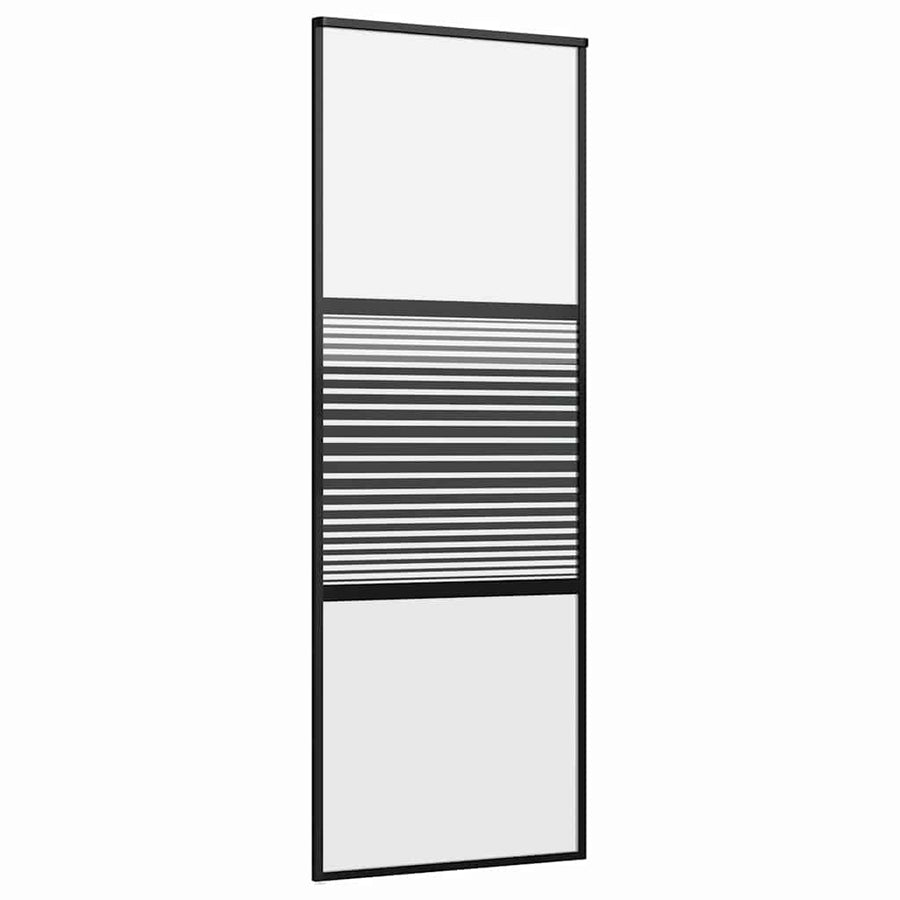 Schuifdeur Zwart 76 x 205 cm Verstevigd glas, Aluminium