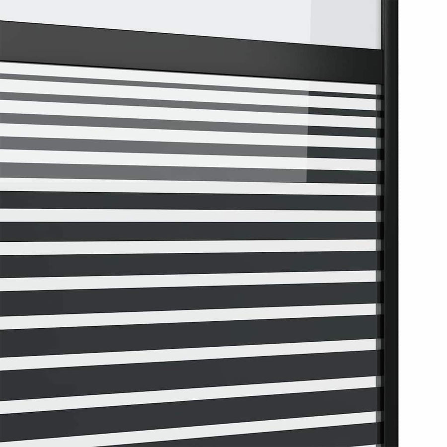 Schuifdeur Zwart 90 x 205 cm Verstevigd glas, Aluminium