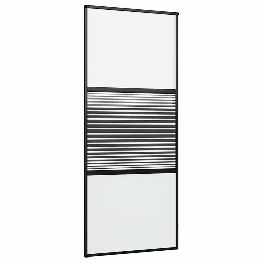 Schuifdeur Zwart 90 x 205 cm Verstevigd glas, Aluminium