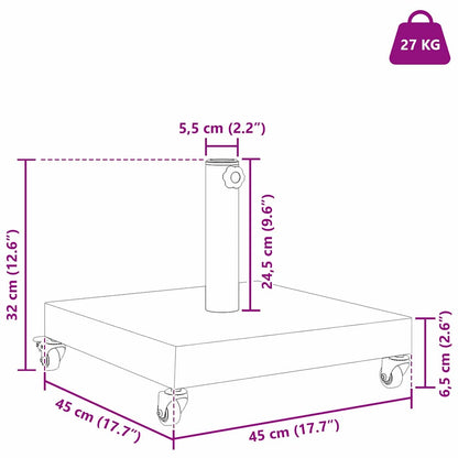 Buiten Parasols Donkergrijs 45 x 45 x 32 cm Staal, Beton