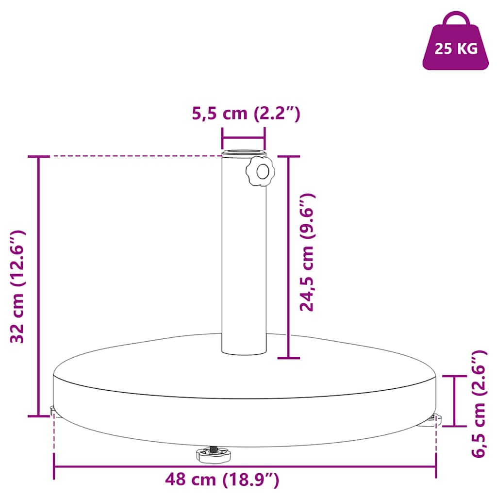 Buiten Parasols Donkerhout 48 x 48 x 32 cm Staal, Beton