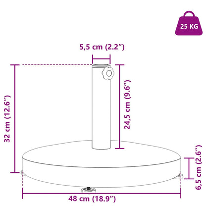Buiten Parasols Donkergrijs 48 x 48 x 32 cm Staal, Beton
