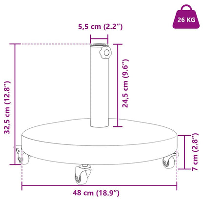 Buiten Parasols Donkergrijs 48 x 48 x 32.5 cm Staal, Beton