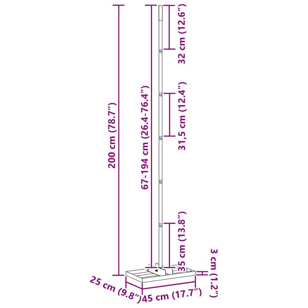 Tuinnivelleer 45 x 25 x 200 cm