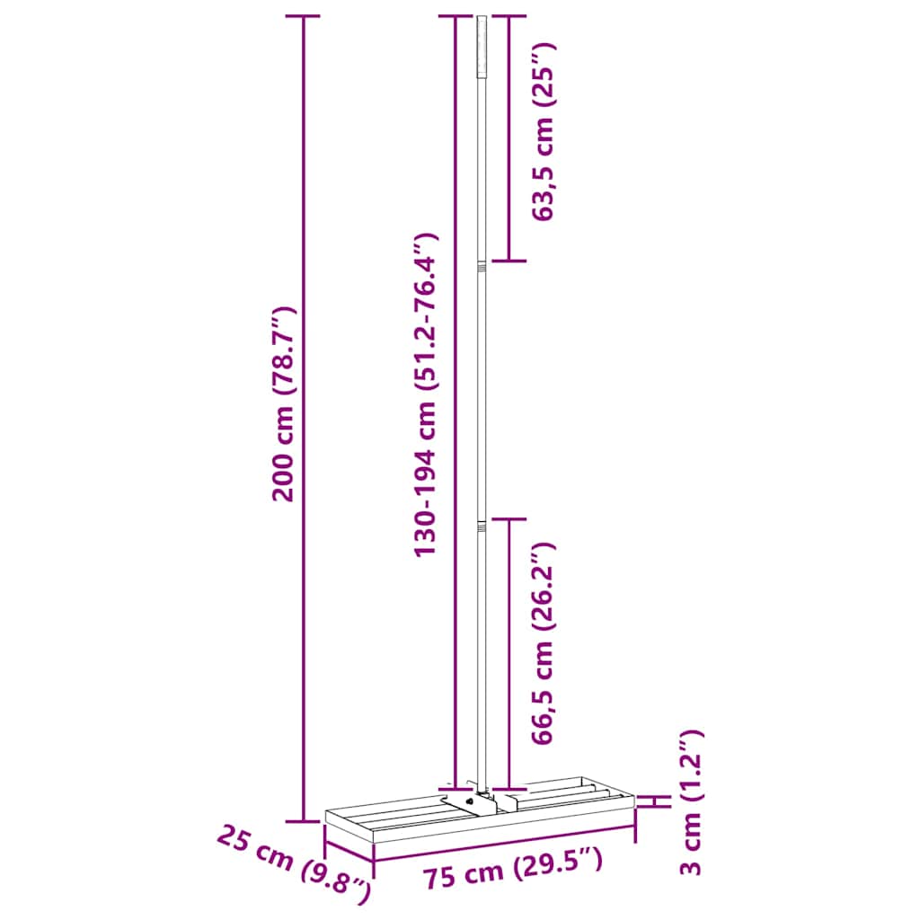 Tuinnivelleer Handmatig 75 x 25 x 200 cm