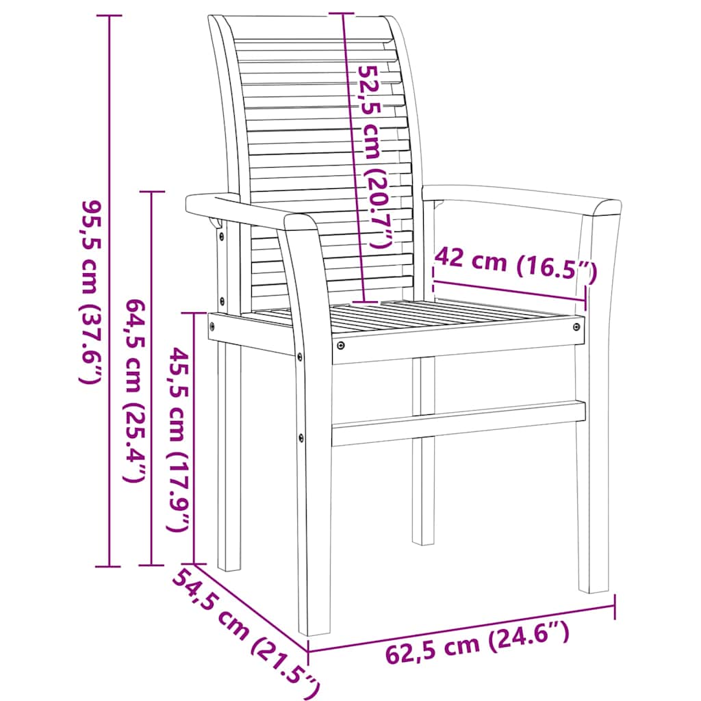 Tuin Eetset 7 pcs Bruin 200 x 100 x 75 cm Massief teakhout