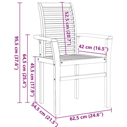 Tuin Eetset 7 pcs Bruin 200 x 100 x 75 cm Massief teakhout