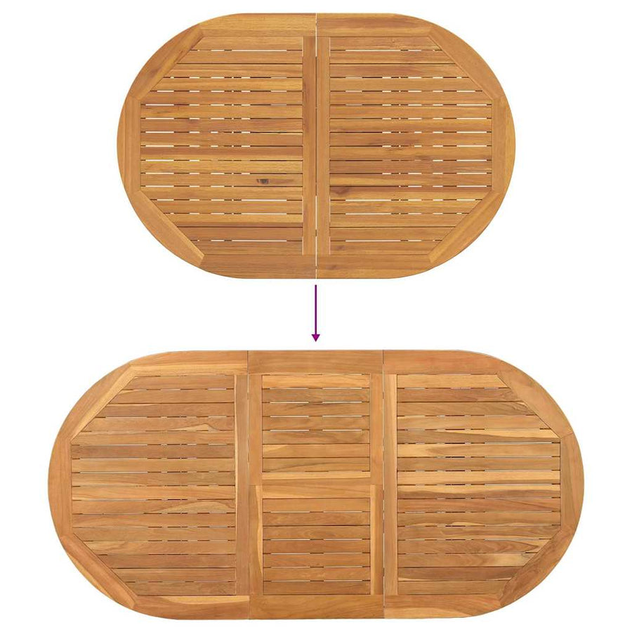 Tuin Eetset 7 pcs Bruin 200 x 100 x 75 cm Massief teakhout