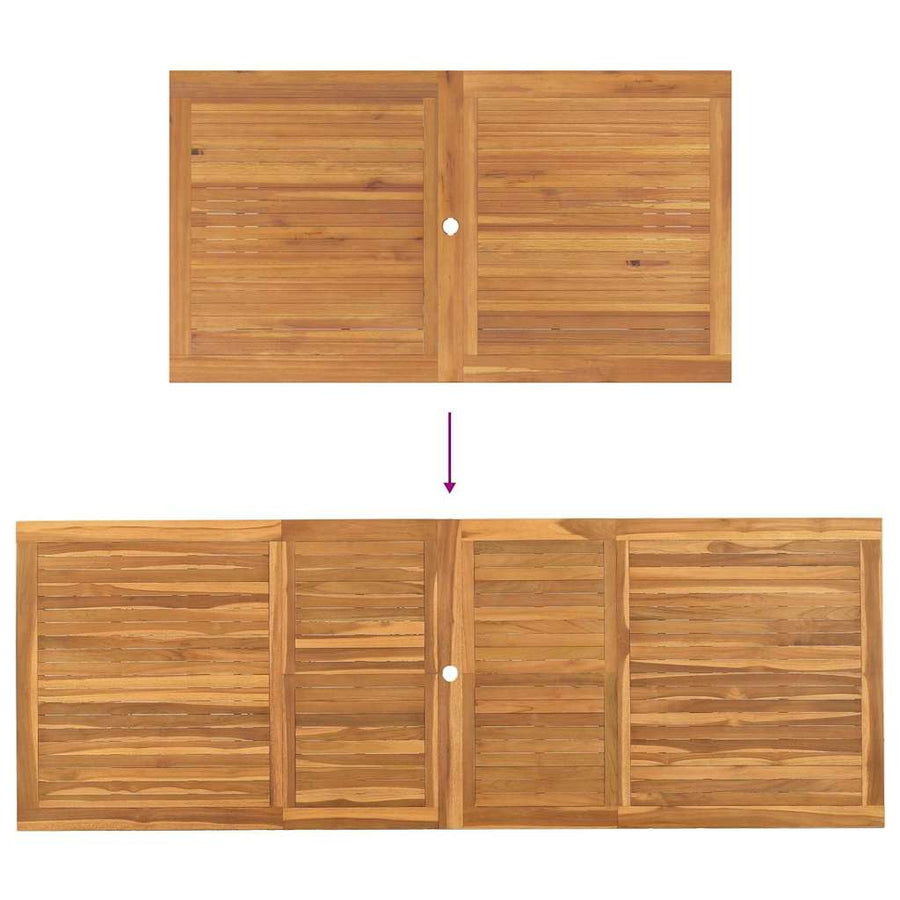 Tuin Eetset 9 pcs Bruin 280 x 100 x 75 cm Massief teakhout