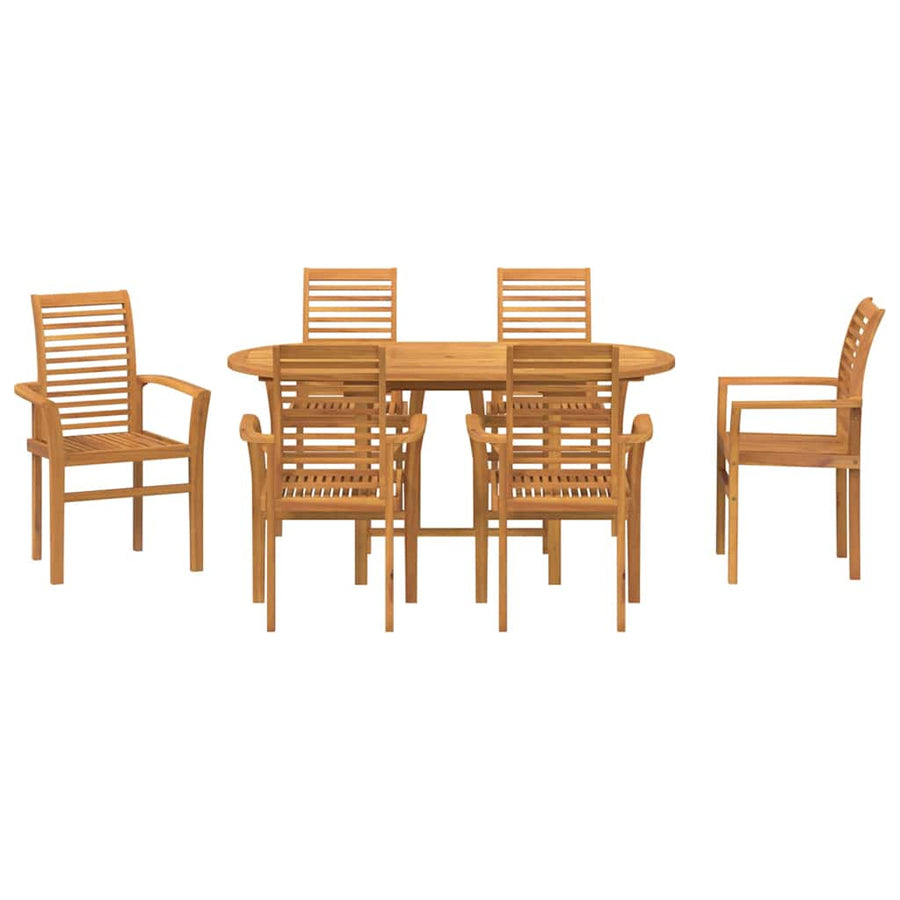 Tuin eettafelset 7 pcs Bruin Massief Teakhout