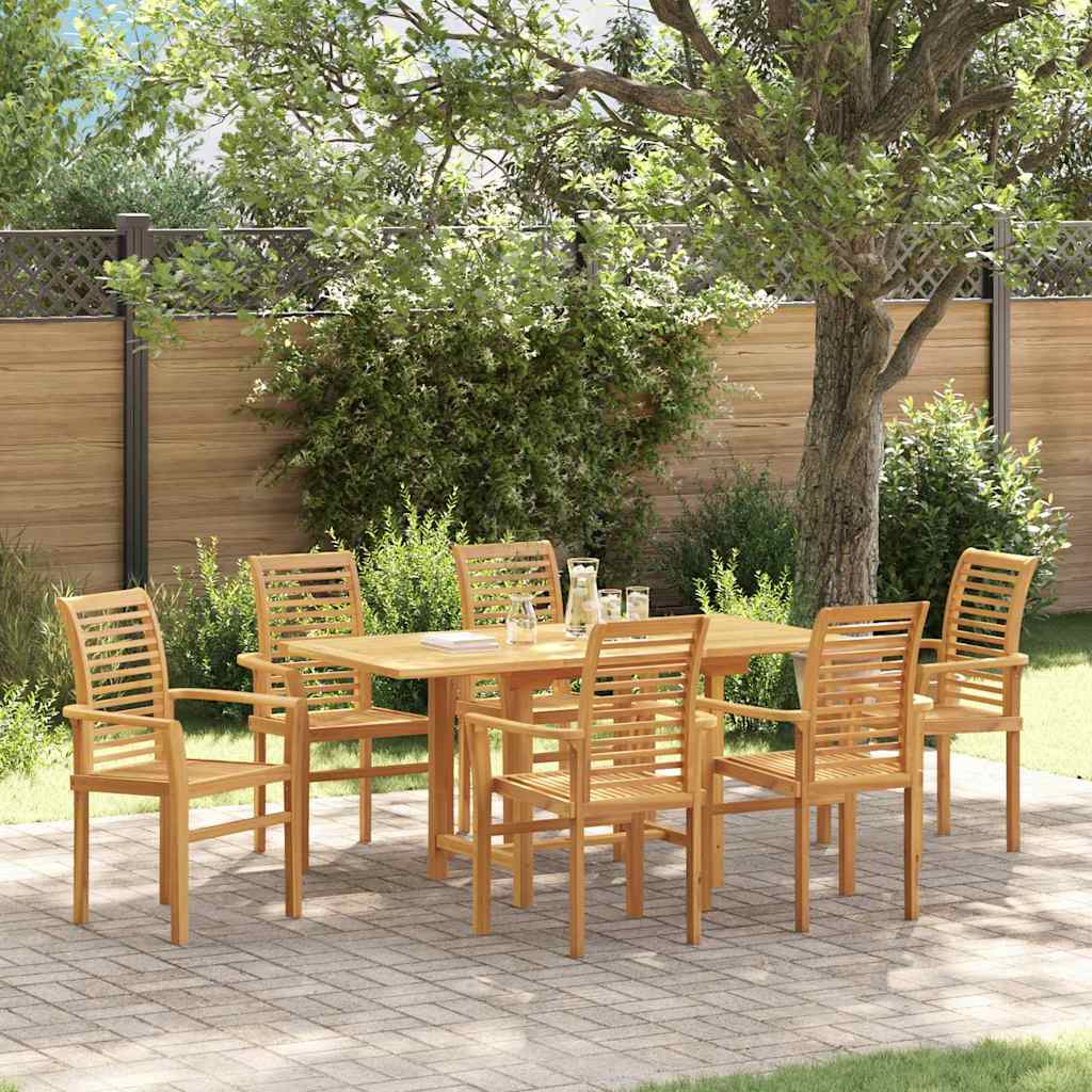 Tuin eettafelset 7 pcs Bruin Massief Teakhout