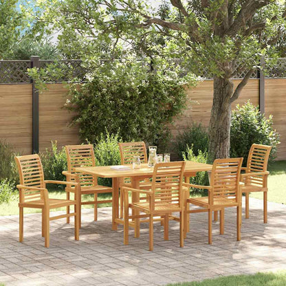 Tuin eettafelset 7 pcs Bruin Massief Teakhout