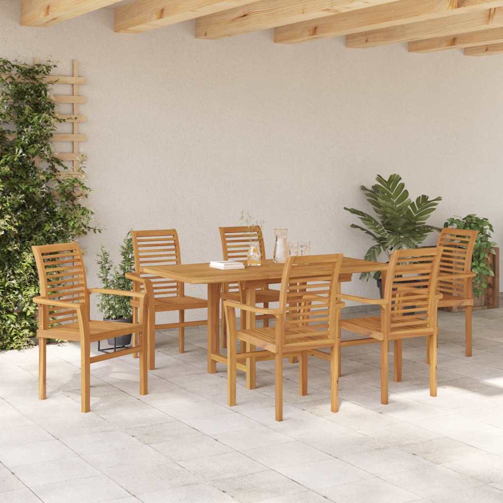 Tuin eettafelset 7 pcs Bruin Massief Teakhout
