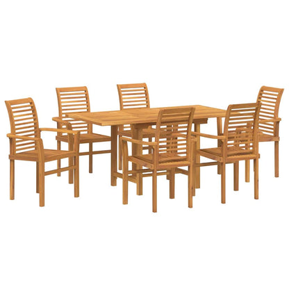 Tuin eettafelset 7 pcs Bruin Massief Teakhout