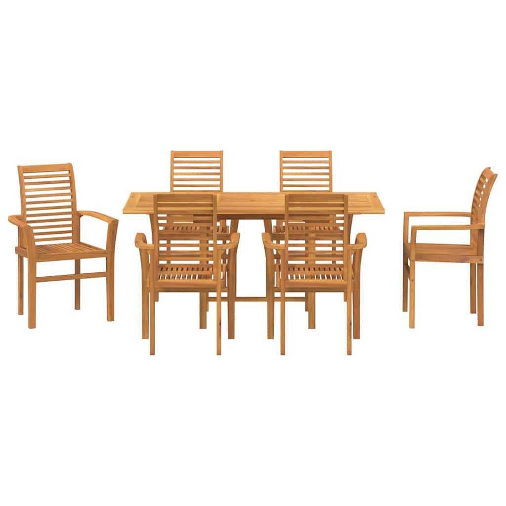 Tuin eettafelset 7 pcs Bruin Massief Teakhout