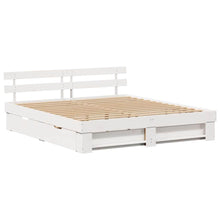 Bedframe met lade met hoofdeinde met opslag Wit 200 x 200 cm