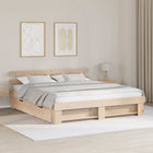 Bed Frame with Headboard Brown 180 x 200 cm Solid Pine Wood
